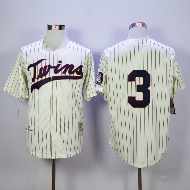 Men Minnesota Twins #3 Killebrew Cream Throwback 1969 MLB Jerseys